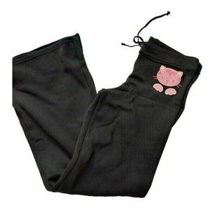 Vintage In Vitro Corp Pink Cat Sweatpants, Black, Size Small/Medium
